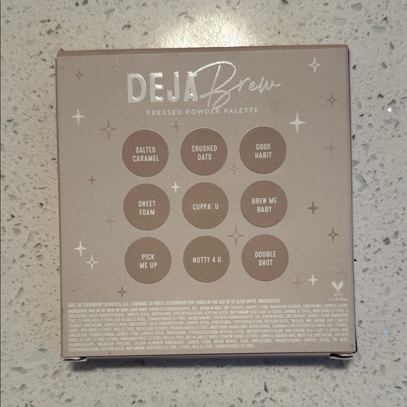 ColourPop Deja Brew Eyeshadow Palette - Neutral and Glitter Shades - Picture 2 of 2